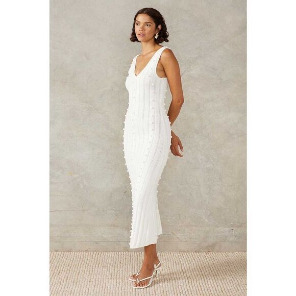 MON RENN POM POM KNIT DRESS - PEARL Winter Fall VACATION Dress size S NWT - Picture 3 of 7